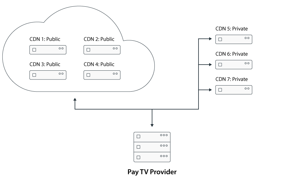 Schematic of the hybrid pay tv delivery model.